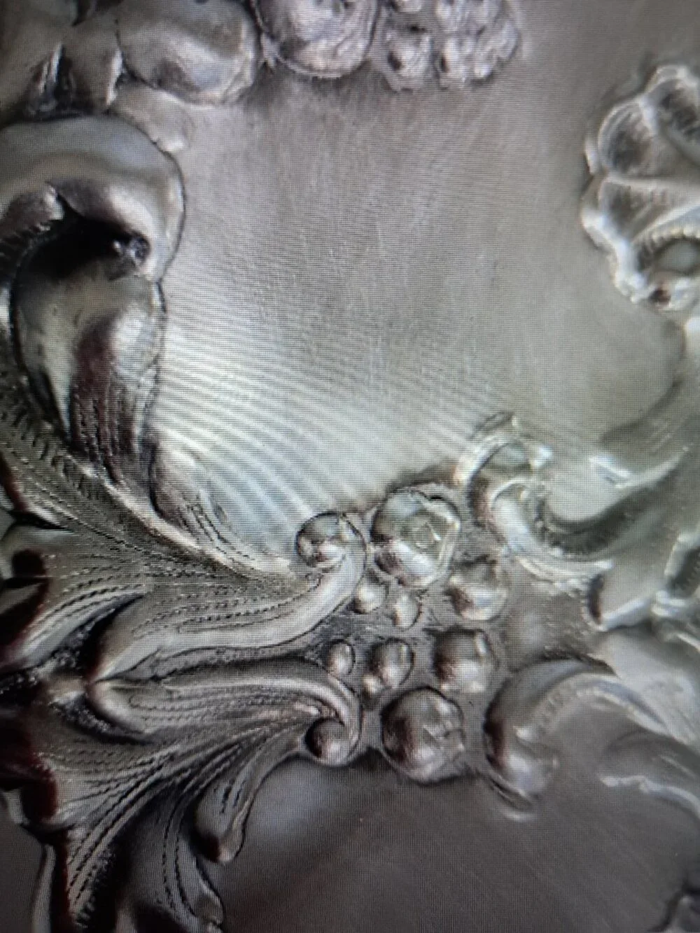 Vintage William Adams Scallop Grapes Silver Plate Serving Bowl Spain
